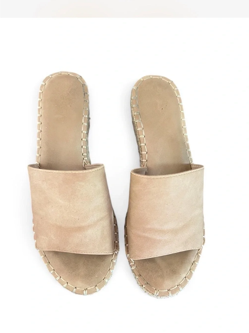 Catherine Malandrino Camey Jute Wedge Slide Sandals Camel Tan Size 6.5
